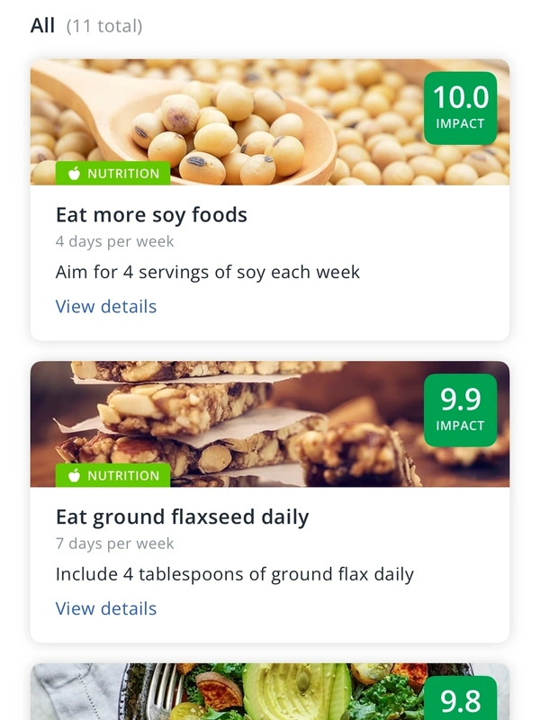 Healthy food tips for daily nutrition include soy and ground flaxseed.