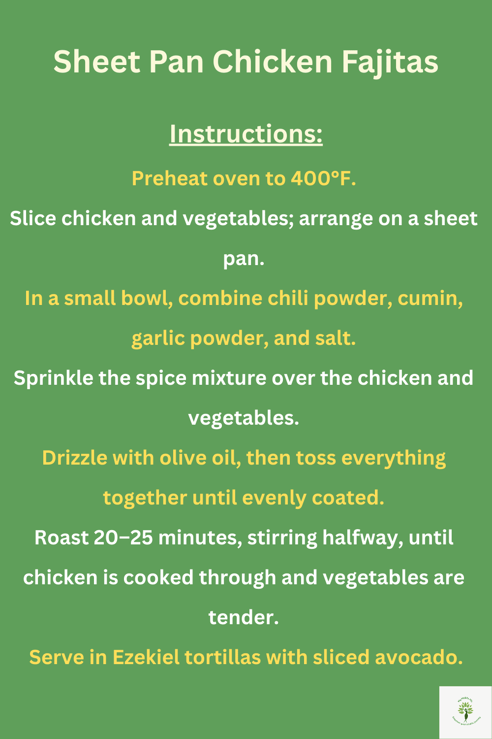 Hormone-friendly sheet-pan fajitas step-by-step cooking directions for a simple, balanced midlife meal.