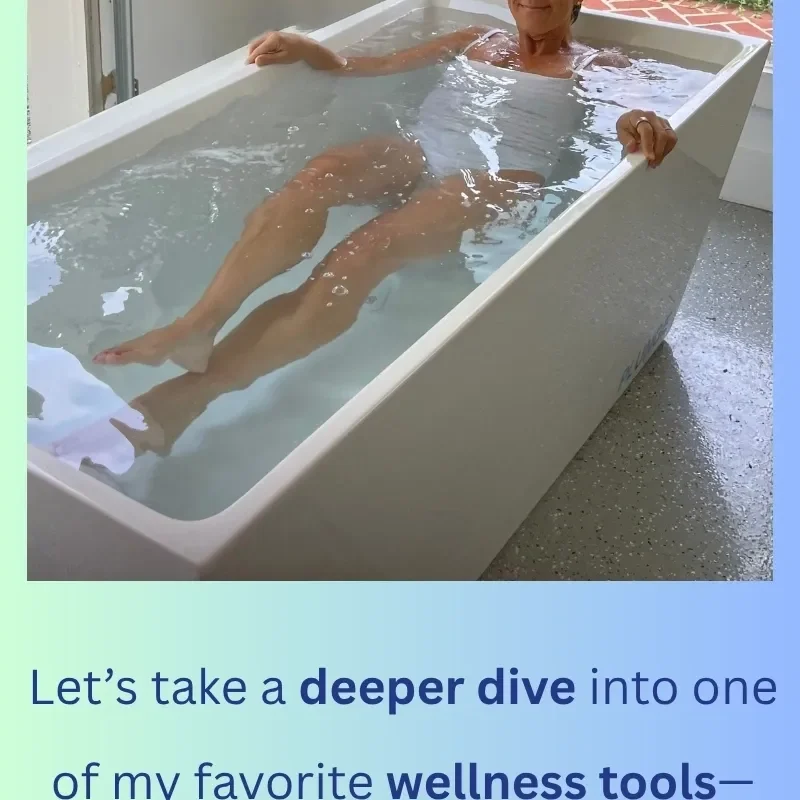 Person relaxing in a bathtub filled with water for wellness.